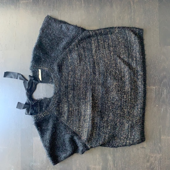 Black knit sweater with gold speckles - Picture 1 of 3